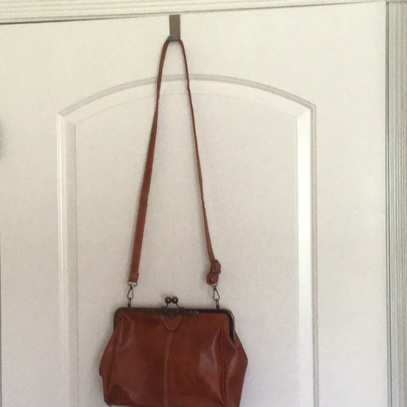 NEW Brown Shoulder Handbag with Accented Metal Closure - Picture 3 of 7